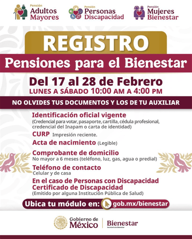 Pensión del Bienestar 2025: ¿Qué letras pueden inscribirse hoy 19 de febrero?