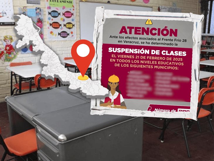 Suspenden clases este viernes en estos municipios del sur de Veracruz, por Frente Frío 28