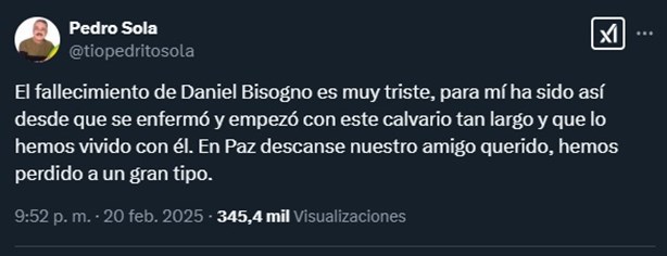 Así se despiden las redes sociales de Daniel Bisogno