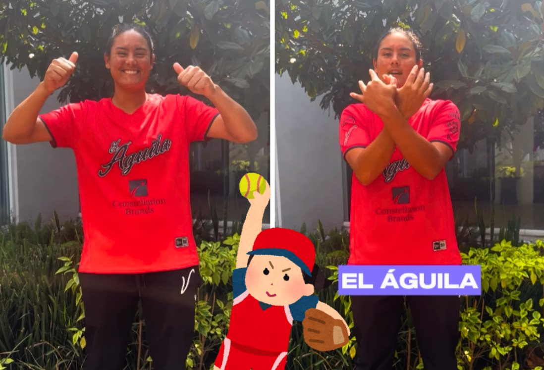 Águila de Veracruz: Majo Valenzuela enseña sóftbol en lenguaje de señas | VIDEO