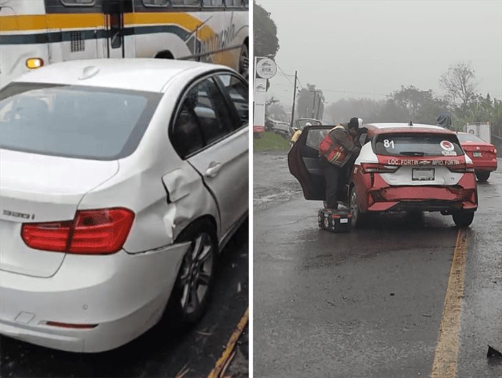 Se registra fuerte accidente en la carretera Fortín-Huatusco; hay 3 lesionados