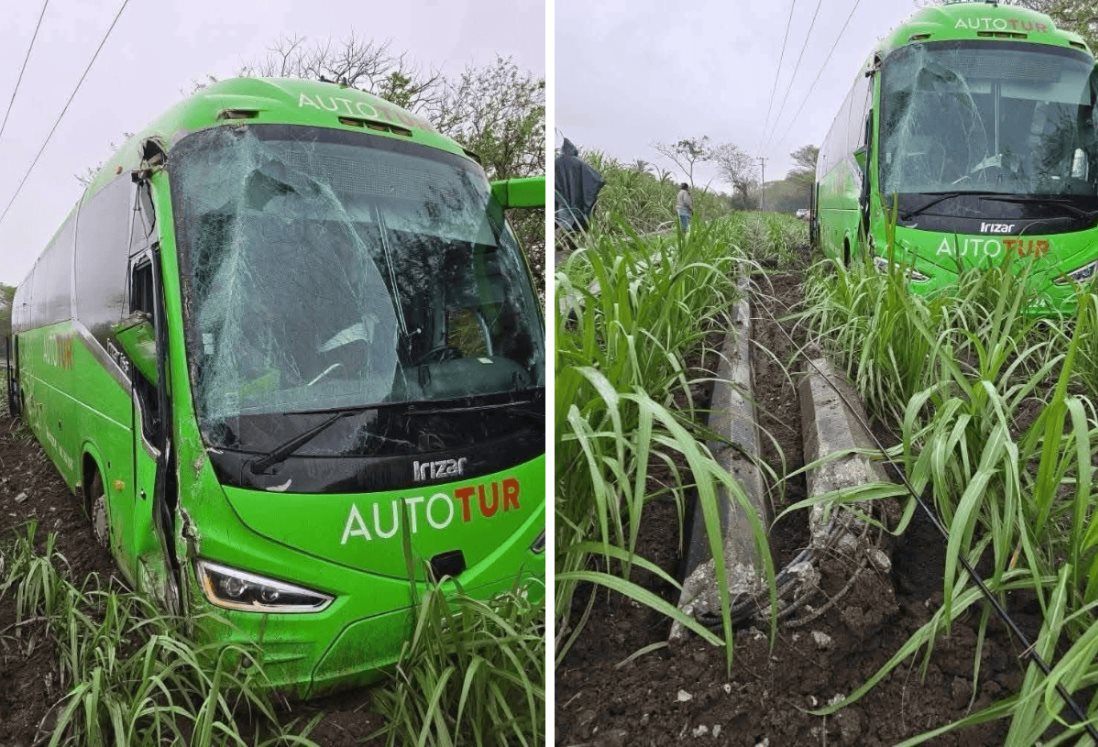 Autobús de turistas sufre accidente en la carretera entre El Trópico y Montepío