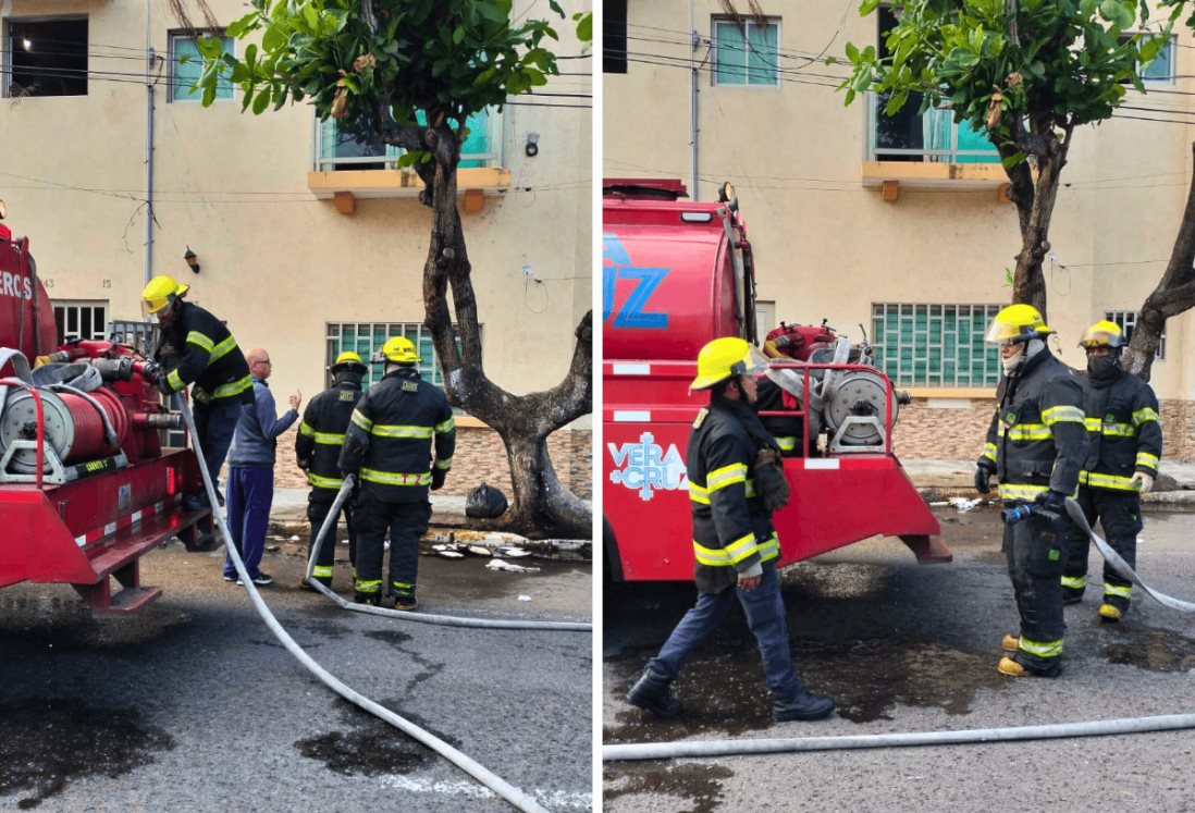 Bomberos de Veracruz controlan conato de incendio causado por quema de un libro en colonia Zaragoza