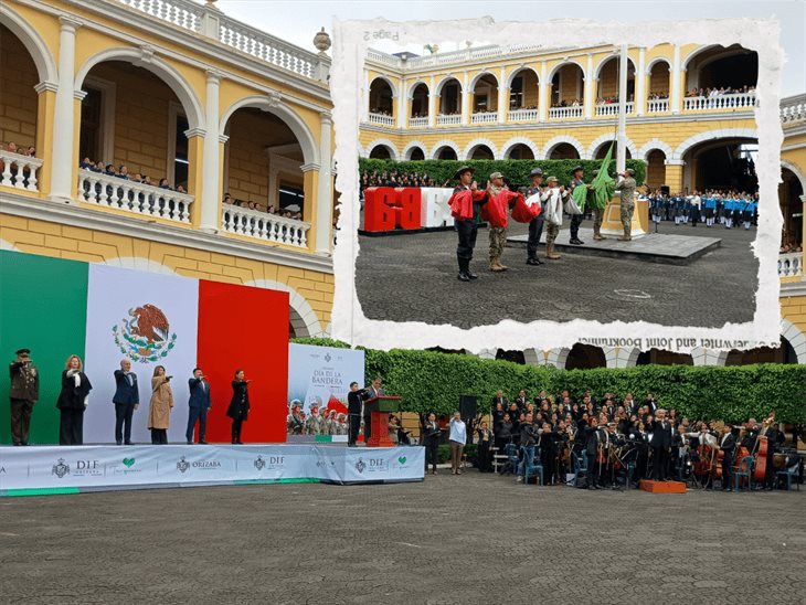 Autoridades e instituciones educativas conmemoran el Día de la Bandera en Orizaba (+VIDEO)