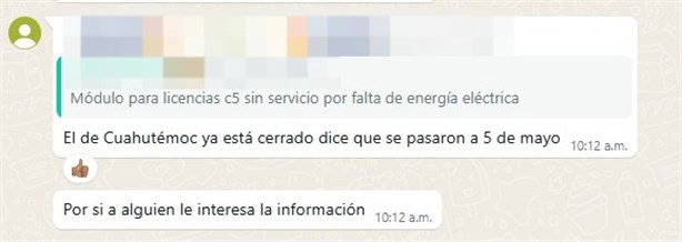 Sin servicio módulo de licencia de conducir en el C5 de Boca del Río por falla eléctrica