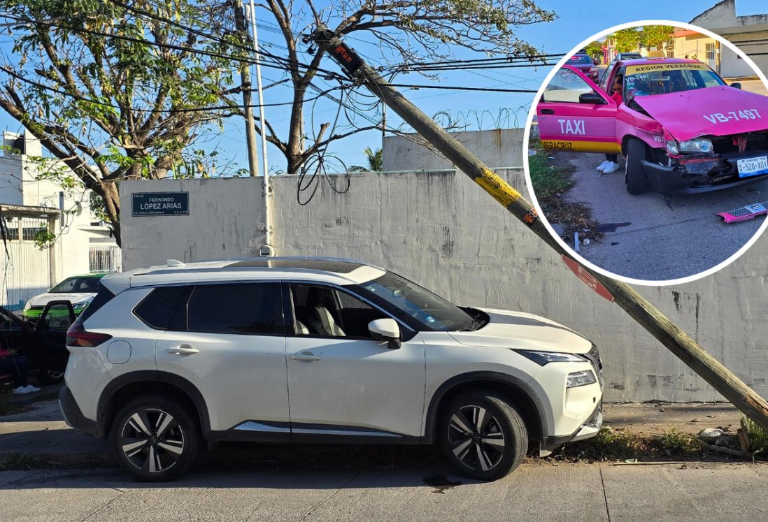 Taxista choca a camioneta en calles de la colonia Adolfo López Mateos