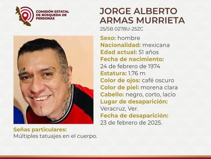 Desaparece el conocido tatuador Jorge Armas en Veracruz; CEBV emite ficha de búsqueda