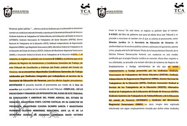 Poder Judicial determina ilegalidad en la toma de la SEV por ocho sindicatos; llaman a conciliación