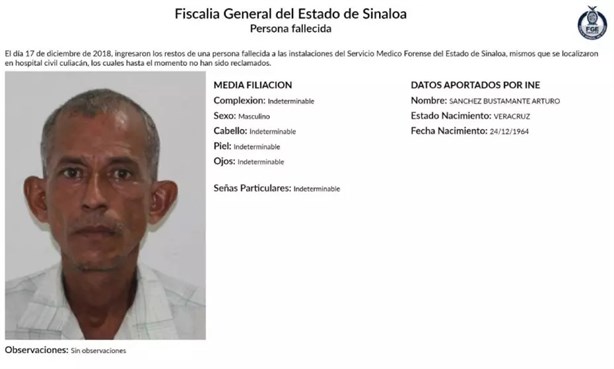 Cuerpos de 6 hombres veracruzanos continúan sin ser reclamados en el Semefo de Sinaloa