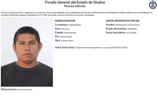 Cuerpos de 6 hombres veracruzanos continúan sin ser reclamados en el Semefo de Sinaloa