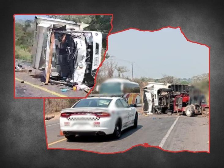 Fuerte choque entre camioneta y maquinaria deja dos heridos en Cotaxtla (+VIDEO)