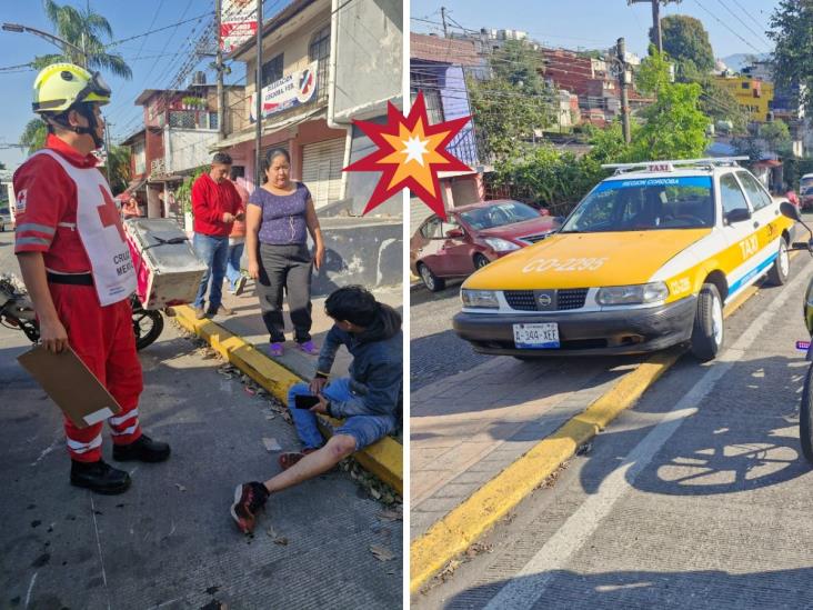 Taxista intenta huir tras impactar a motociclista en Córdoba