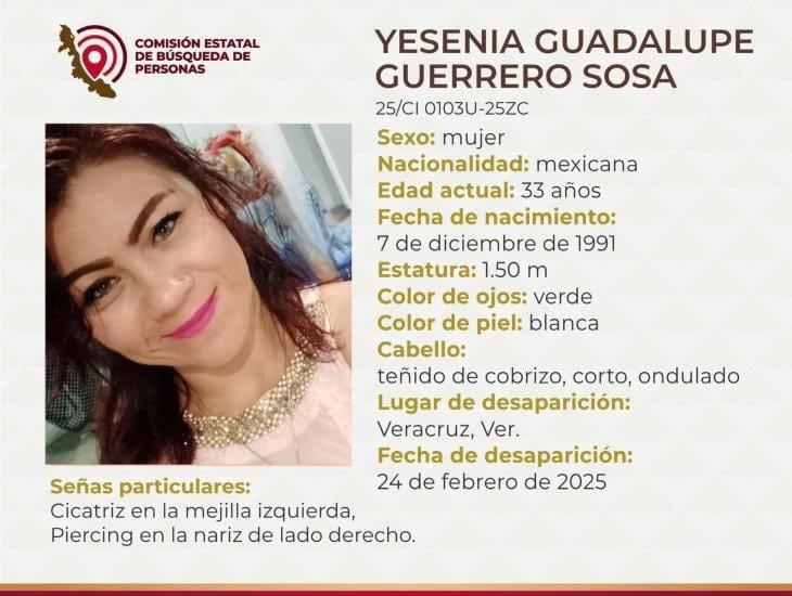 Yesenia Guadalupe desapareció hace 4 días en la ciudad de Veracruz