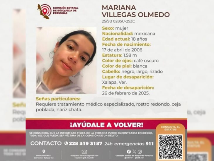 ¿La has visto?: Mariana, de 18 años, está desaparecida en Xalapa