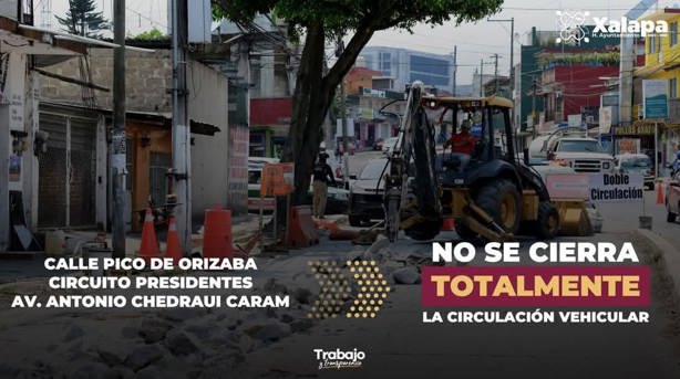 ¡Atención! En Xalapa, este lunes inician distintas obras en calles