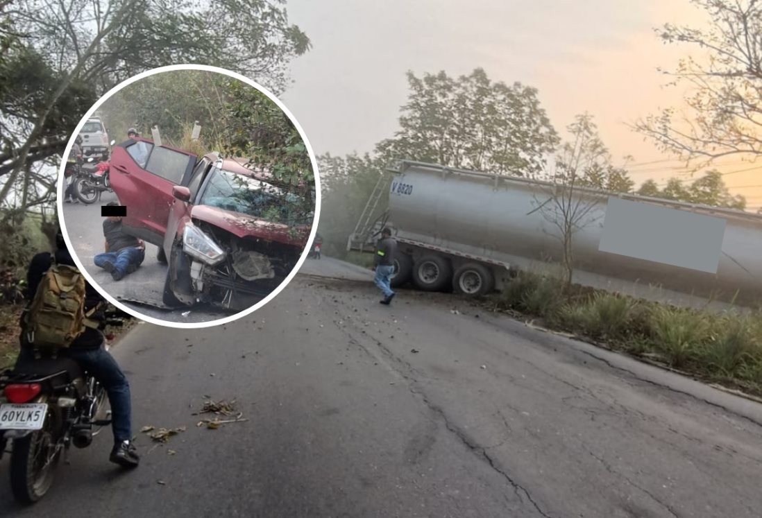 Tráiler impacta a camioneta en carretera estatal Veracruz -Soledad de Doblado