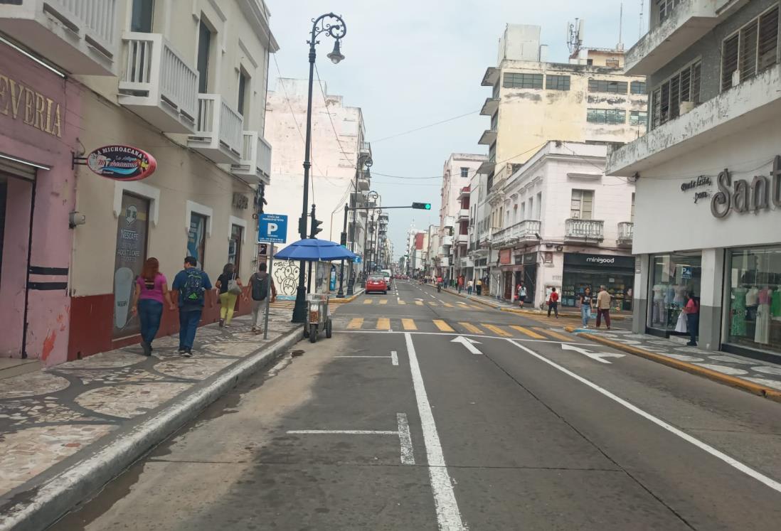 Así se ve el centro de Veracruz por el cierre de calles aledañas a la avenida Independencia