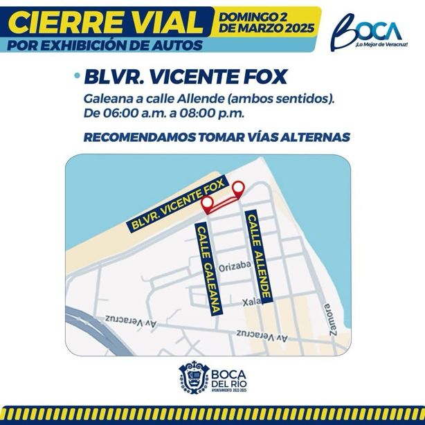 Realizarán exhibición de autos en bulevar de Boca del Río