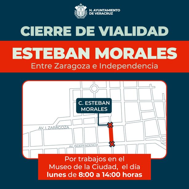 Advierten sobre cierre de estas calles en el centro histórico de Veracruz