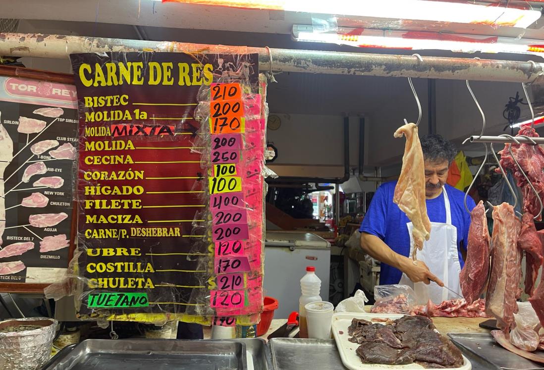 Baja la venta de carne en mercados de Veracruz; estos son los costos