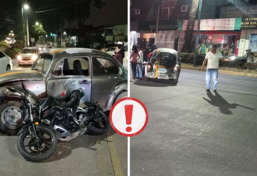 Motociclista choca contra un auto en avenida Ávila Camacho en Xalapa 