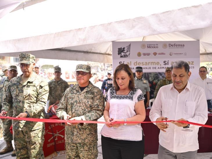 Rocío Nahle encabeza campaña Sí al Desarme, Sí a la Paz en Coatzacoalcos