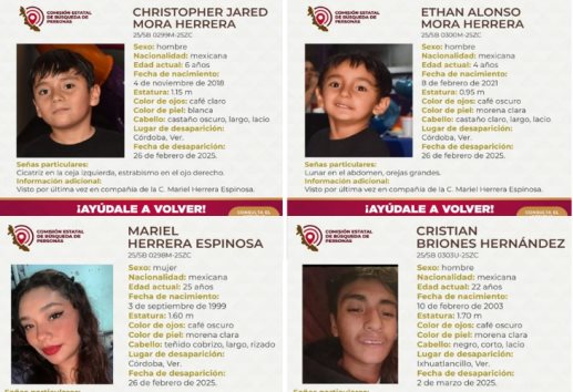¿Los has visto?: reportan a 4 desaparecidos en zona centro de Veracruz; entre ellos, dos menores