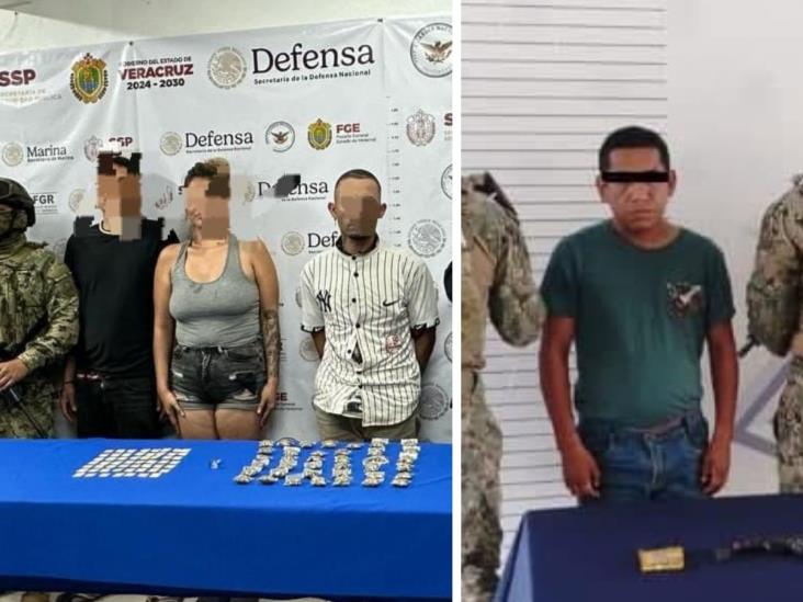 Con drogas y armas; detienen a cuatro en Tuxpan
