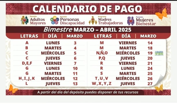 Anuncian el calendario de pago doble de la Pensión del Bienestar en Veracruz en marzo 2025
