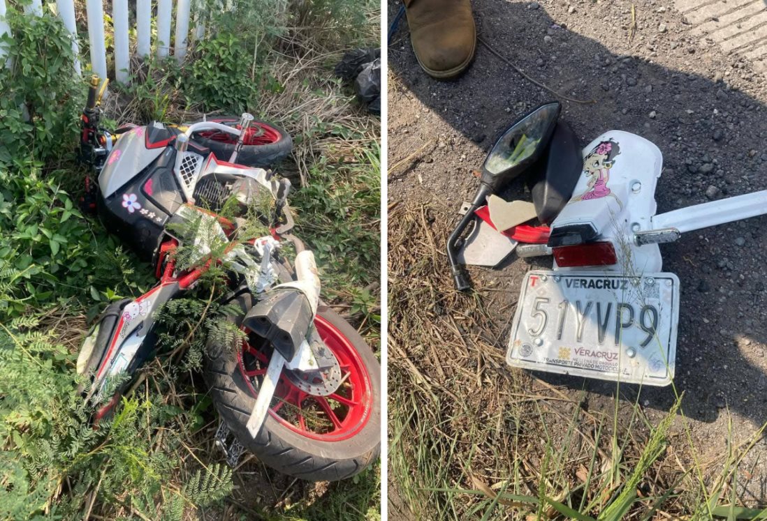 Motociclista derrapa en carretera Veracruz-Xalapa y resulta herido
