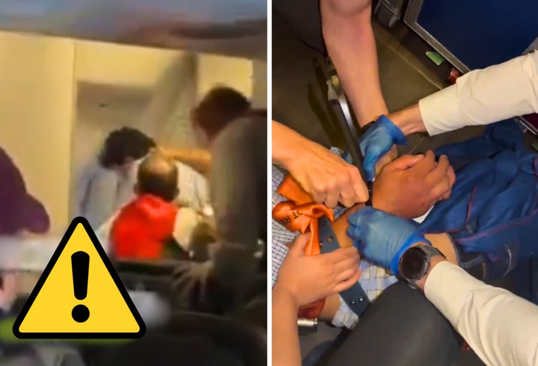 ¡De terror! Pasajero intenta abrir la puerta de un avión en pleno vuelo; esto fue lo que pasó | VIDEO