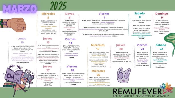 Estas son las actividades que realizará REMUFEVER para conmemorar el Día Internacional de la Mujer