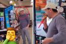 Sujeto agrede a empleado de minisúper por no tener cambio; quedó en VIDEO