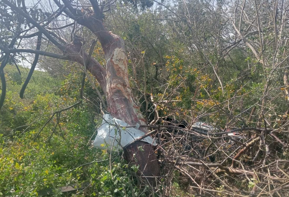 Vuelca camioneta de fumigación en la autopista Veracruz – Cardel