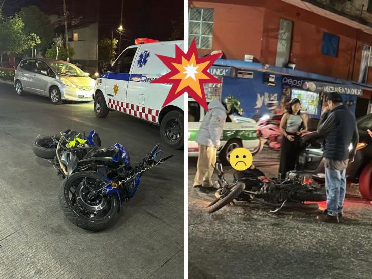 Accidentes de moto en Xalapa dejan como saldo dos heridos