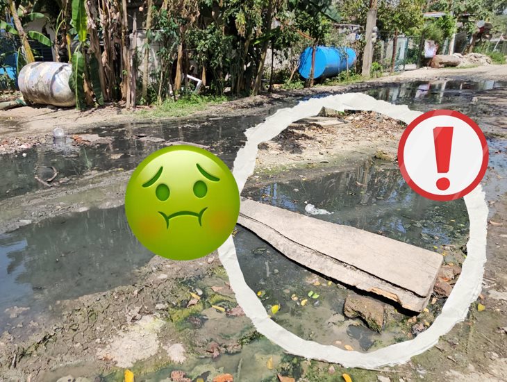 En esta colonia de Poza Rica ya se forma un río de aguas negras