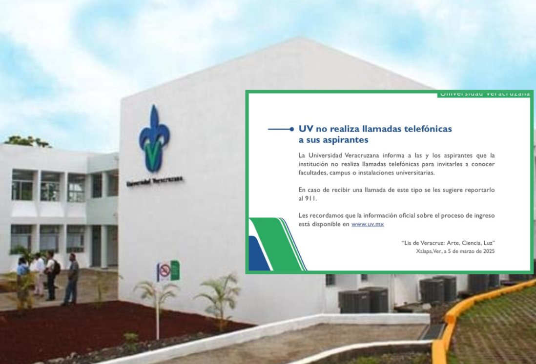 Alerta UV a aspirantes por llamadas donde ofrecen falsos recorridos en campus de Veracruz