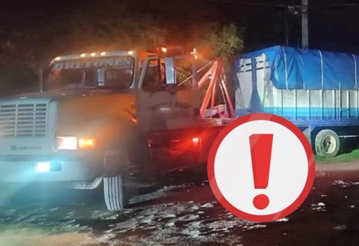 Tras reporte de robo, recuperan camión torton en Martínez de la Torre