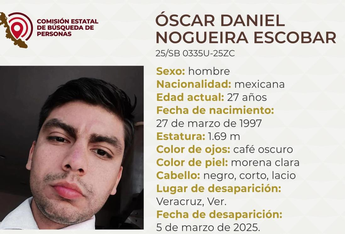 Desaparece el joven Óscar Daniel Nogueira Escobar en el puerto de Veracruz