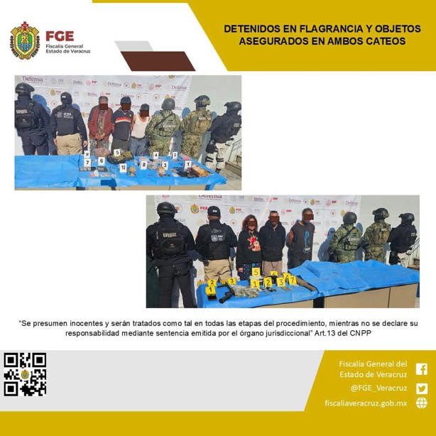 Detienen a siete, producto de dos cateos en Coscomatepec