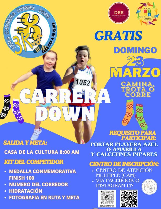 Preparan primera carrera en Misantla por el Día Mundial del Síndrome de Down