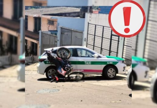 ¿Por ebrio?, motociclista se estrella contra un taxi en Xalapa