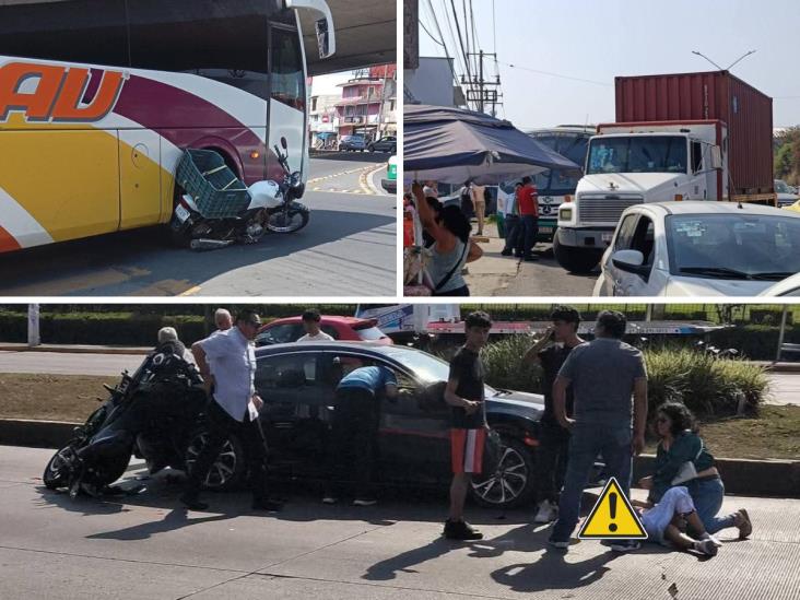 Tres accidentes colapsan la avenida Lázaro Cárdenas en Xalapa