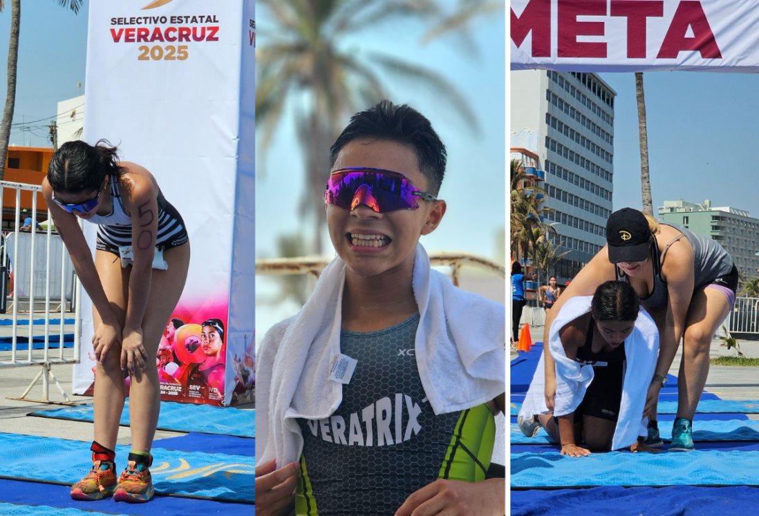 Xalapa se impone en el selectivo estatal de Triatlón en playa y bulevar de Boca del Río