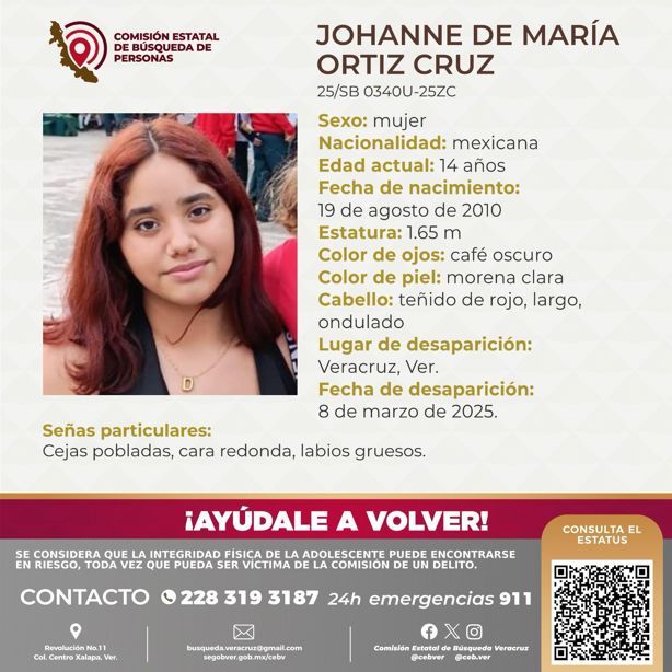 En Día Internacional de la Mujer desaparece menor de 14 años en Veracruz