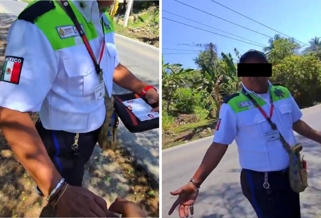 Separan a agentes de Tránsito en Veracruz tras ser captados pidiendo mordidas | VIDEO