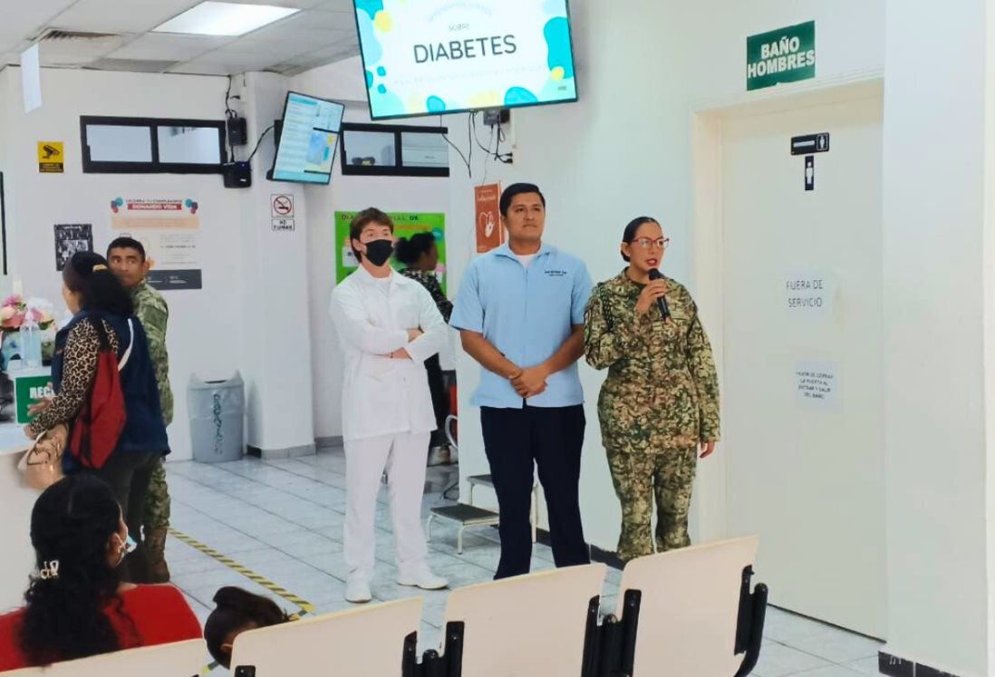 Hospital Militar de Veracruz brinda charlas a derechohabientes para prevención y control de la diabetes