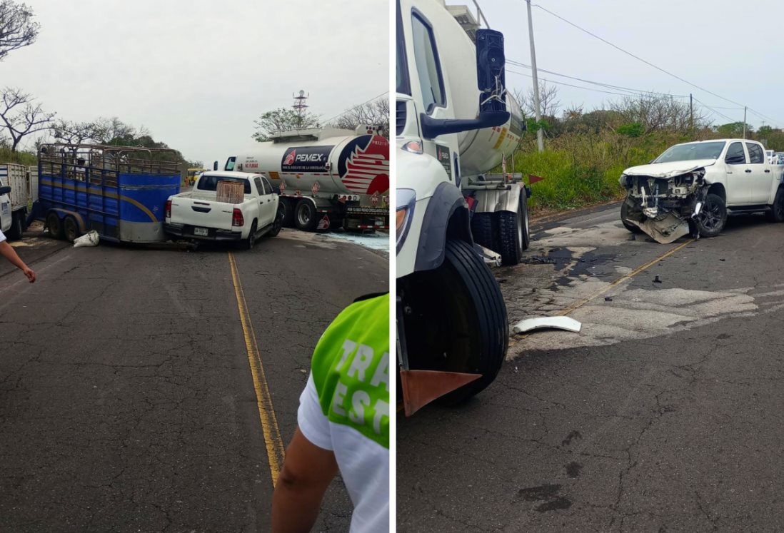 Camioneta impacta pipa de combustible y remolque en La Laguna, Medellín