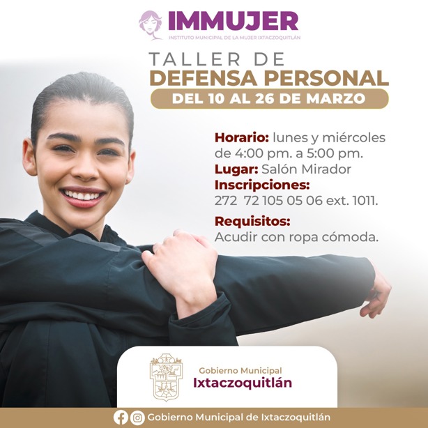 Inmujer Ixtaczoquitlán ofrece talleres gratuitos de defensa personal y primeros auxilios, ¡checa!