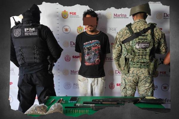 Decomisan armas, droga y detienen a uno en localidad de Xico